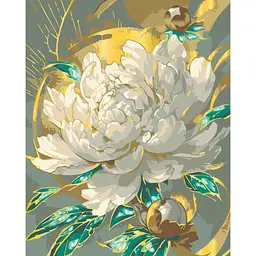 Картина за номерами "Сяюча півонія" Art Craft 13153-AC 40x50 см з металізованими фарбами