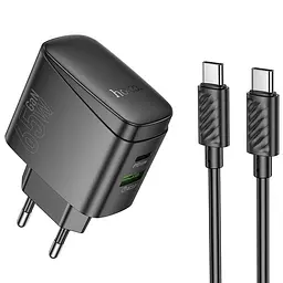 МЗП Hoco CS63A Bright PD65W (1USB-A/1C) + кабель Type-C to Type-C Black