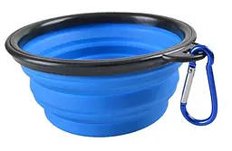 Силіконова складна дорожня миска Derby Food Grade TPE Collapsible Dog Bowl, 1 л Синій