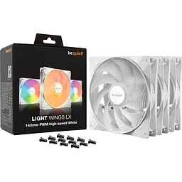 Комплект вентиляторів Be quiet! LIGHT WINGS LX 140mm PWM high-speed white 3 шт (BL131) - мініатюра 4
