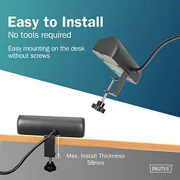 Блок розеток Digitus Office, 3xSchuko, 2xUSB-A, 1xUSB-C, 16A, 1.5 м, вилка Schuko, чорний - мініатюра 8