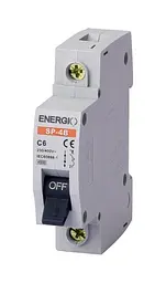 Автоматичний вимикач ENERGIO SP 1P C 40А 4.5кА 