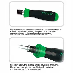 Набір викрутка з насадками 20 в 1 TOPTUL (PH,PZ,SL,Hex,Torx) GAAI2101 - мініатюра 5