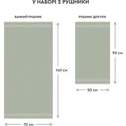 Набір махрових рушників Sonex для ванної 50x90 см + 70x140 см Altea Евкаліпт (SO102511) - мініатюра 14