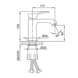 Змішувач для умивальника Frap F1075 - мініатюра 6