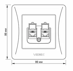 Розетка Videx Binera CAT3+CAT3 подвійна телефонна чорний графіт (VF-BNSK2TF3-BG) - мініатюра 5