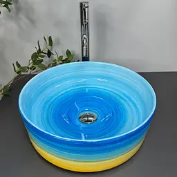 Умивальник VBI Liberta накладний 37.5x37.5 см синій VBI-016107 - мініатюра 5