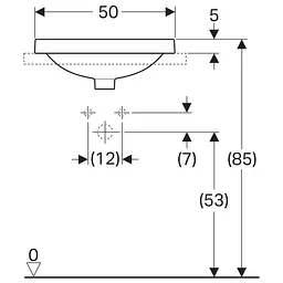 Умивальник Geberit Variform 50x45 Білий 500.713.01.2 - мініатюра 3