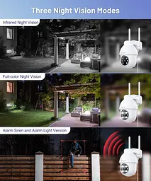 Зовнішня Wi-Fi камера Galayou Y4 2K з поворотом 360° і нічним баченням - мініатюра 7