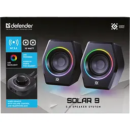 Акустична система 2.0 Defender Solar 9, 10Вт, Bluetooth, RGB підсвітка, USB, чорна - мініатюра 8
