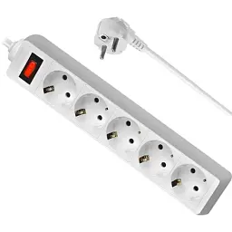 Мережевий фільтр живлення Defender ES 3m 5 роз. white (99482) - миниатюра 5