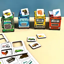 Дерев'яна настільна гра "Автопарк" сортер-комодик Ubumblebees 22х12х14 см igr0001500 - мініатюра 3