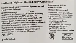 Віскі Highland Queen Sherry Cask Finish Blended Scotch Whisky, 40%, 0,7 л - мініатюра 3