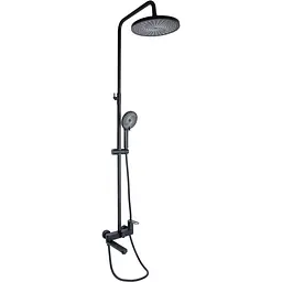 Душова система універсальна Qtap Jay на три споживача (з виливом) QTJAY111BLM45549 Black matt, Чорний матовий