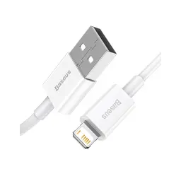 Дата кабель USB 2.0 AM to Lightning 1.0m 2.4A white Baseus (CALYS-A02) - миниатюра 2