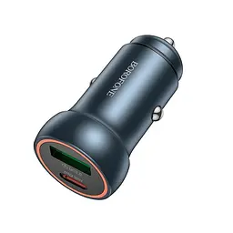 Адаптер автомобільний Borofone Fresh PD car charger BZ32A |1Type-C/1USB, 30W/3A, PD/QC|