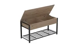 Банкетка з ящиком Ferrum-decor Дрейк 2 550x1200x400 метал Чорний ДСП Дуб Сан-Марино 16 мм (FRD-103067) - мініатюра 3