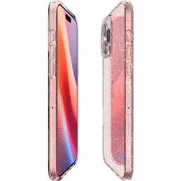 Прозорий чохол Spigen Liquid Crystal Glitter Rose Quartz для iPhone 16 Pro - мініатюра 5