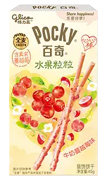 Палички Glico Pocky зі смаком молока та журавлини Milk Cream Cranberry Flavor, 45 г