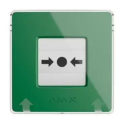 Бездротова кнопка для активації пожежної тривоги вручну Ajax ManualCallPoint Green Jeweller (26-00663)