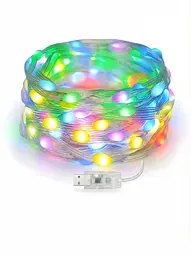 Розумна світлодіодна гірлянда RGB 3 м /30 LED, вулична та інтер’єрна, Bluetooth App Control +ДК +USB, мультиколір (9028124217)