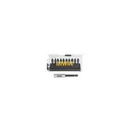 Біти IMPACT PRO 1/4"/25мм, комплект 10 шт: PZ1x2 / PZ2x5 / PZ3x2 + тримач, IRWIN
