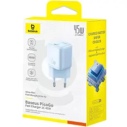 Мережевий зарядний пристрій Baseus PicoGo GaN Fast Charger Type-C 45W P10176800313-00 Blue - мініатюра 7