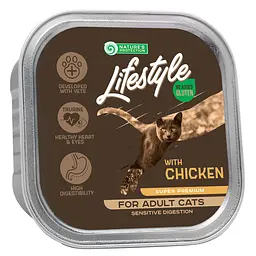 Вологий корм для котів із чутливим травленням із куркою Nature's Protection Lifestyle Sensitive, 85г