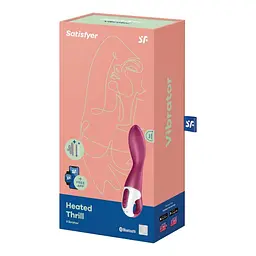 Вібратор Satisfyer Heated Thrill Connect App 20.6 см бордовий - мініатюра 6