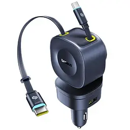 АЗП Baseus PrimeTrip VR2 Max PD100W+QC3.0 with retractable cable (1USB-A/3C) (C02066) Cosmic Black - мініатюра 3