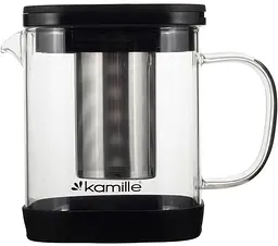 Чайник скляний заварювальний зі знімним ситечком (0778s) Kamille 600 мл kuh0006775 - мініатюра 3