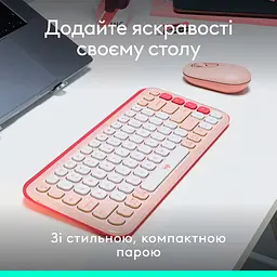 Комплект клавіатура та миша Logitech POP Icon Combo Bluetooth UA Rose [920-013142] [121100] - мініатюра 7