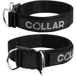 Нашийник для собак Dog Extreme Police №3, нейлоновий, регульований, 45-80x4 см, чорний - мініатюра 3