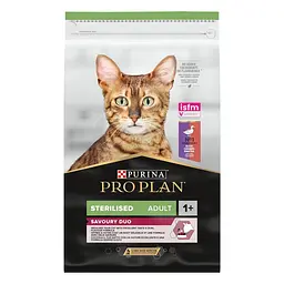 Сухой корм для стерилизованных котов Purina Pro Plan Sterilised с уткой и печенью 10 кг 12514530