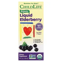 Бузина Organic Liquid Elderberry 1 Year+ 118 ml ChildLife Essentials vit0006440