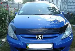 Дефлектор капоту мухобійка для Peugeot 307 2001-2005/до рестайлінгу