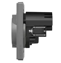 Розетка Videx Nota одинарна із заземленням USB-A+C 20W сірий графіт (VF-NT-SK1GUC-GR) - мініатюра 3