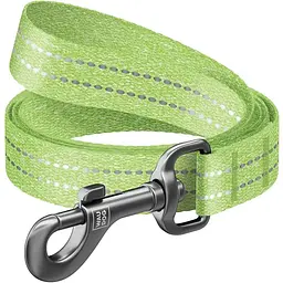 Повідець для собак Waudog Re-cotton, світловідбивний, M, 500х2 см, салатовий