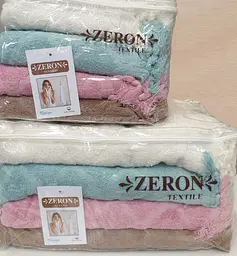 Набір турецьких махрових рушників Zeron 4 штуки 50х90 + 70х140 4 штуки Vip жакард Dilan - мініатюра 2