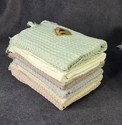 Набір рушників для обличчя з льону 6 шт. 50х90 см L&M Home Textiles XT-517-144 вафельні рушники пастельні кольори в наборі - мініатюра 2