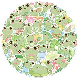 Стікерпак Жаби Набір наклейок GeekLand Frogs 50 штук