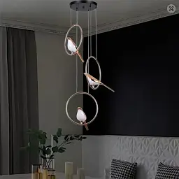 Світильник підвісний LED Levistella 784V1003-3A BK+FGD, 16W, чорний з золотом, сучасний стиль для вітальні - мініатюра 2