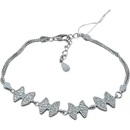 Срібний браслет TOP Silver Метелики з фіанітами. 550078Б