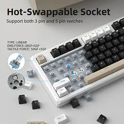 Клавіатура MageGee SKY 87 RGB Wireless Blue Whale Switch Mocha Brown (6971969728493-UA) [164306] - мініатюра 11