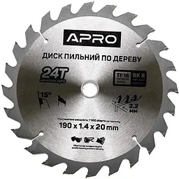 Диск пильний по дереву Apro 190 x 22 мм x 24T
