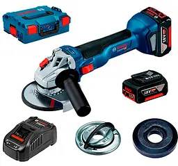 Акумуляторна безщіткова кутова шліфмашина Bosch GWS 18V-10 Professional в L-Boxx 136 з 2 акб GBA 18V 5.0Ah, з/п GAL 1880 CV