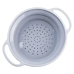 Друшляк силіконовий складаний об'ємом 2.6 літри, сірий TS Kitchen HP34544G - мініатюра 3