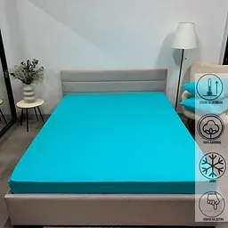 Простирадло Ecotton Super Soft SB-134 фланель на резинці Sky blue 180х200 см (24430) - мініатюра 2