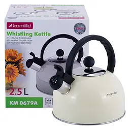 Чайник зі свистком Kamille KM-0679BG 2.5 л бежевий - мініатюра 9