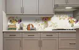 Вініловий кухонний фартух Квіткові букети Візерунки наклейка для кухні ПВХ Абстракція Жовтий Happy Pocket Z181840 - мініатюра 5